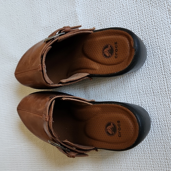 Crocs Mules platform leather Size 9 - Picture 4 of 12
